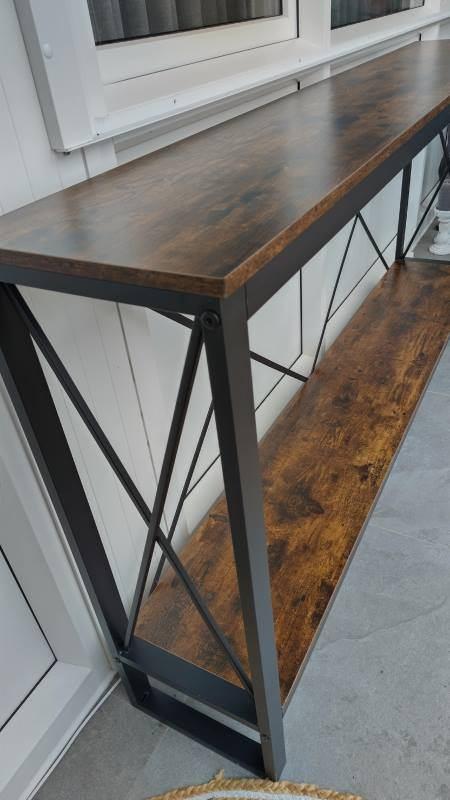 zgan Industriële sidetable met 2 opbergplanken180x30x90cm, Huis en Inrichting, Tafels | Sidetables, Zo goed als nieuw, 150 tot 200 cm