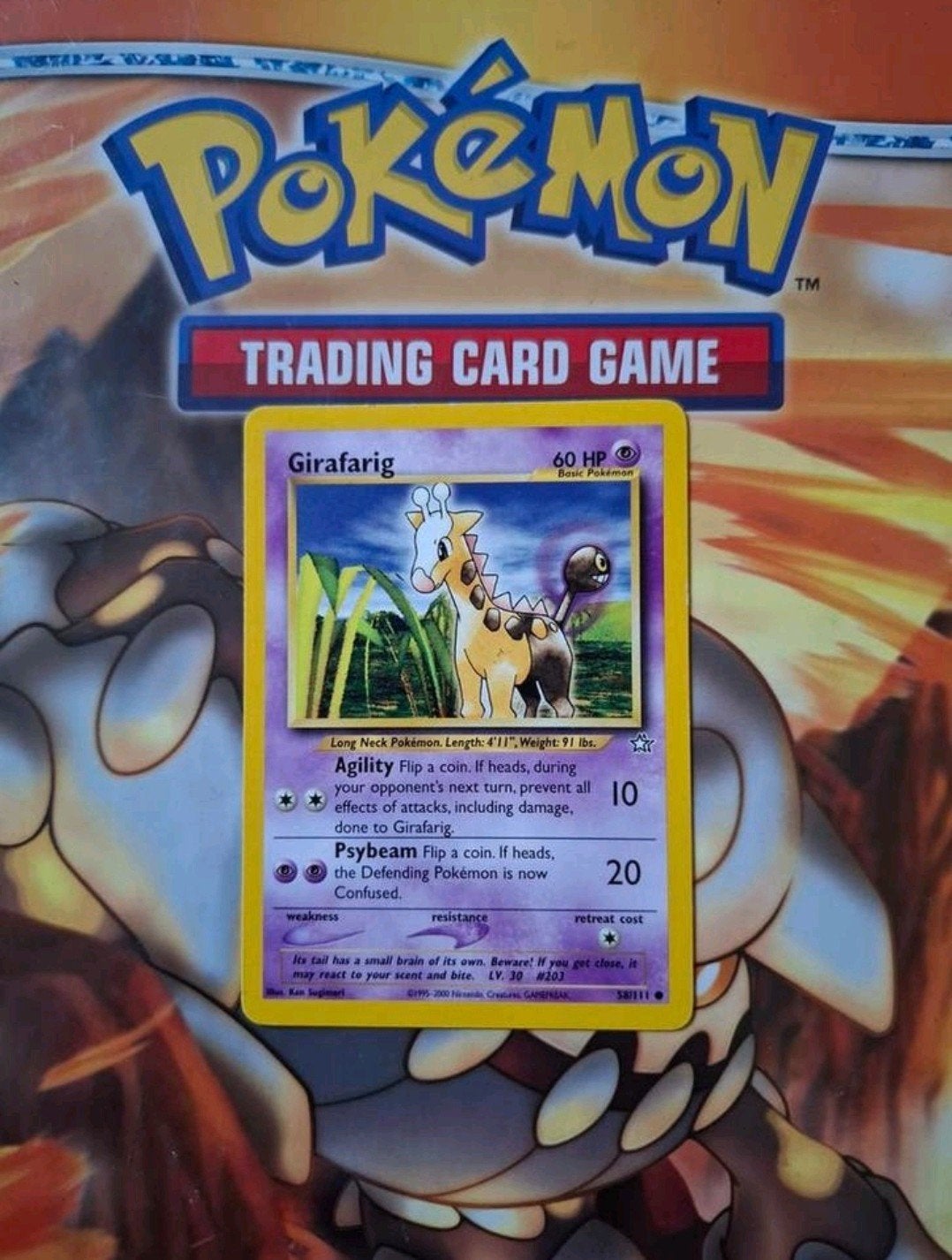 Girafarig 58/111 Neo Genesis pokemon kaart, Ophalen of Verzenden, Gebruikt, Losse kaart