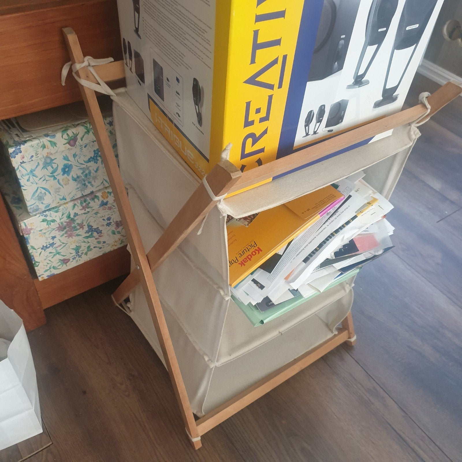 demontabel kastje vouwbaar camping of ??? hout stof, Ophalen