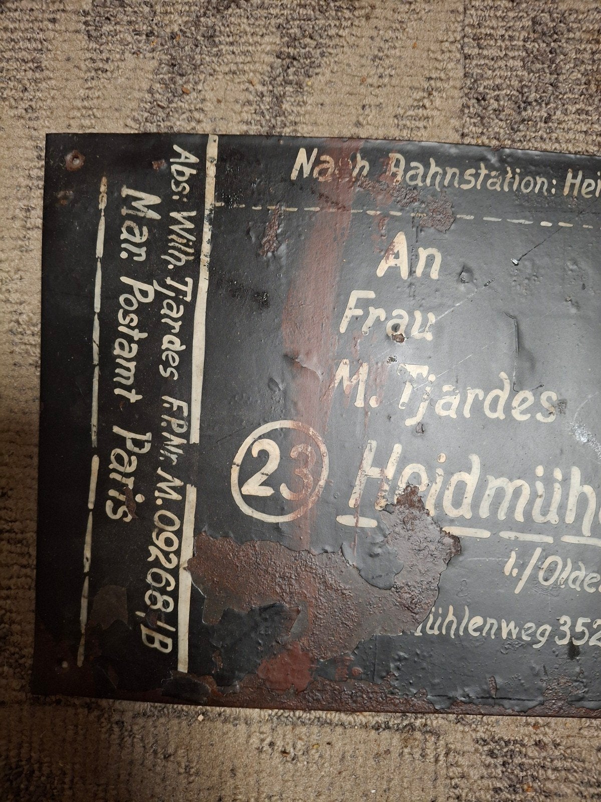 Zeldzame WOII Duitse Kriegsmarine Plaque - Parijs, Overige typen, Onbekend, Ophalen of Verzenden, Duitsland