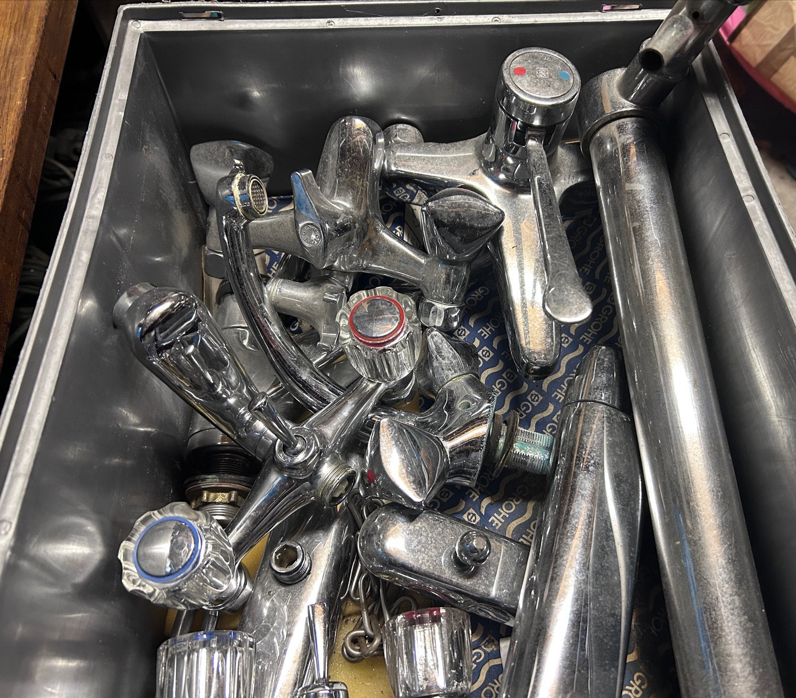 Diverse gebruikte Grohe kranen en douchekoppen, Ophalen of Verzenden, Gebruikt, Chroom, Douche