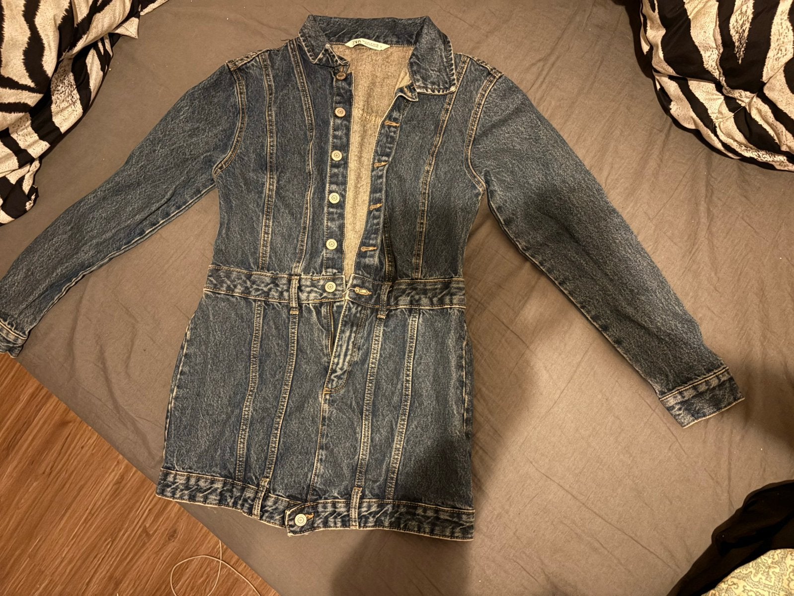 Zara denim jurk maat M, Verzenden, Zo goed als nieuw, Maat 38/40 (M), Blauw