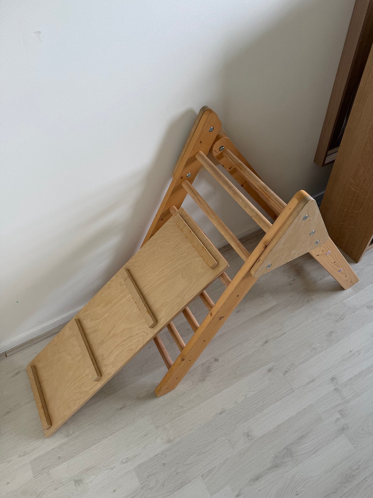 Pikler Driehoek met Glijbaan/Klimplank - Houten Klimrek, Ophalen, Gebruikt