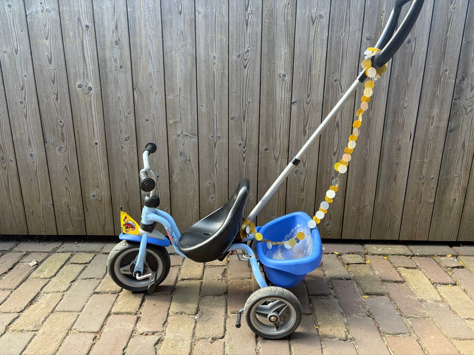 Puky driewieler met duwstang en kiepbakje, Ophalen, Gebruikt