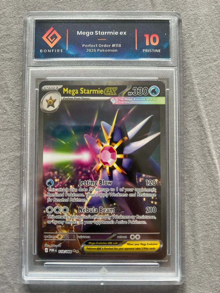 Mega Starmie ex Graded 10 Pristine, Ophalen of Verzenden, Nieuw, Losse kaart