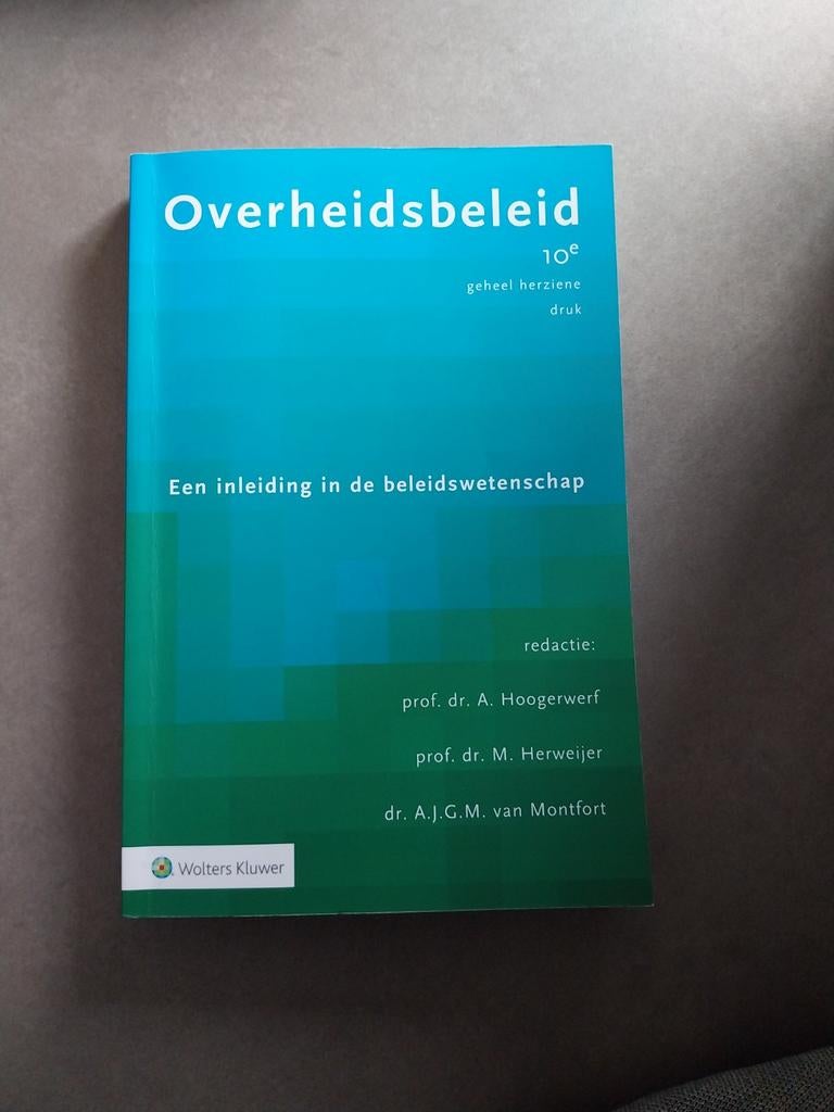 Studieboek Overheidsbeleid - 10e druk, Boeken, Ophalen of Verzenden
