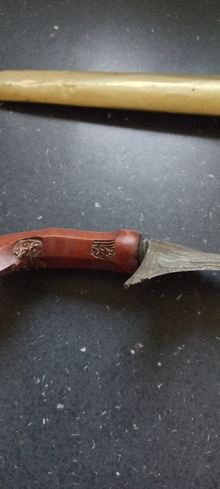 Antieke Indonesische Keris met houten greep en schede, Ophalen of Verzenden