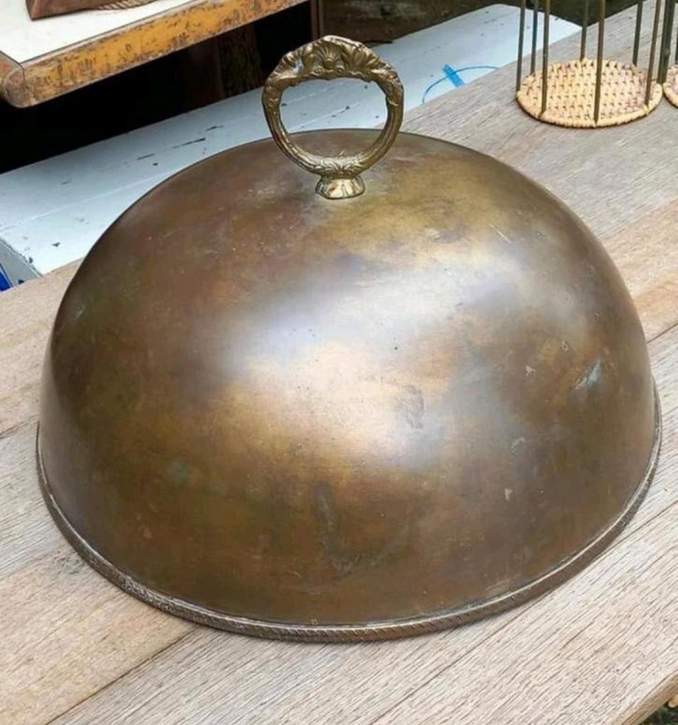 Antieke messing stolp, cloche voor etenswaren, Ophalen of Verzenden