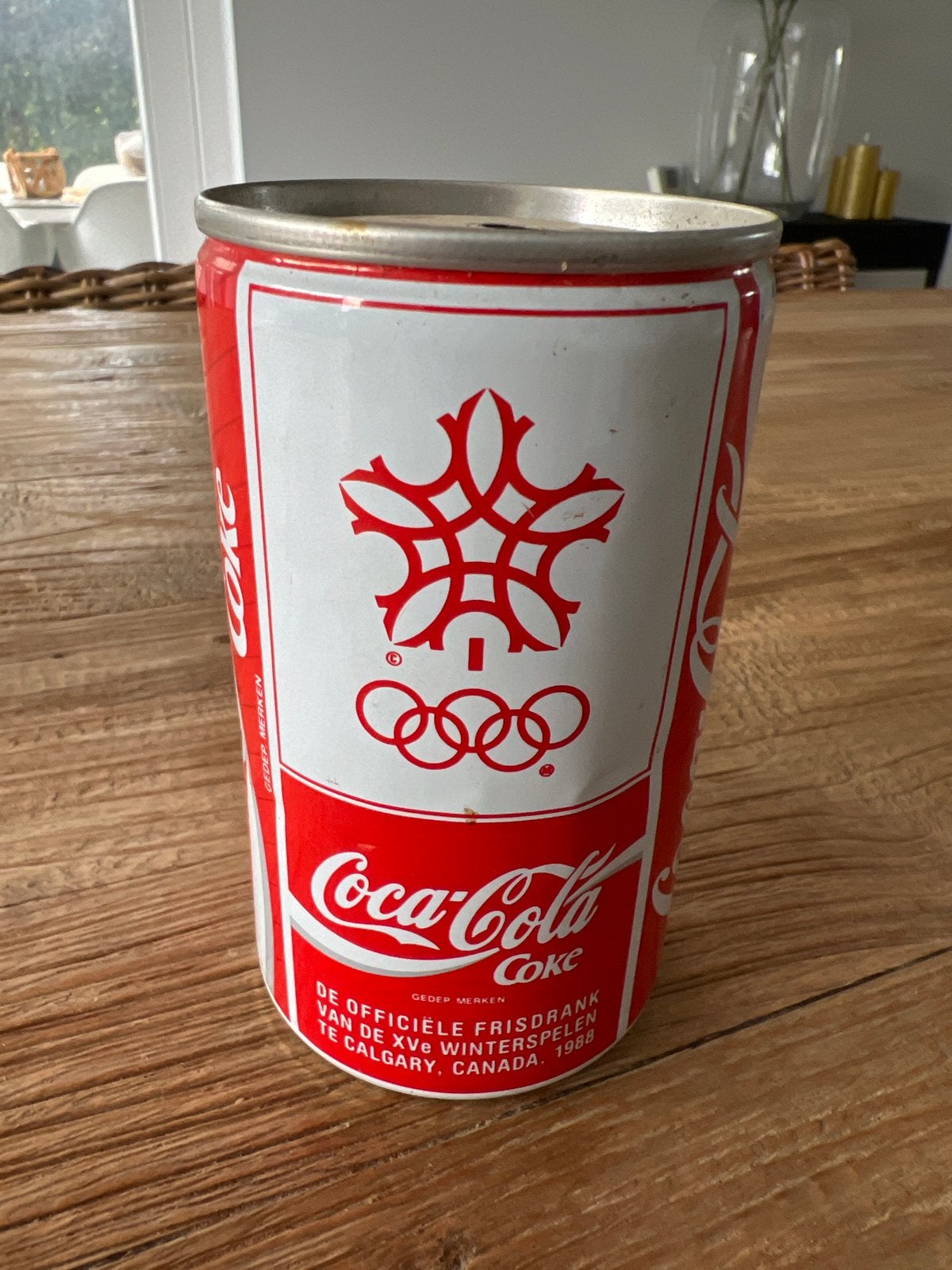 Vintage Coca-Cola blik Olympische Winterspelen 1988, Ophalen of Verzenden, Gebruikt, Verpakking