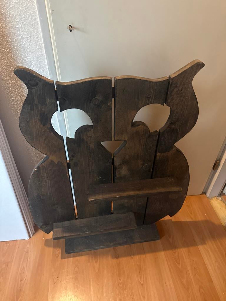 Houten Uil Boekenplank / Decoratieve Plank, Hout, Gebruikt, Ophalen of Verzenden, Landelijk