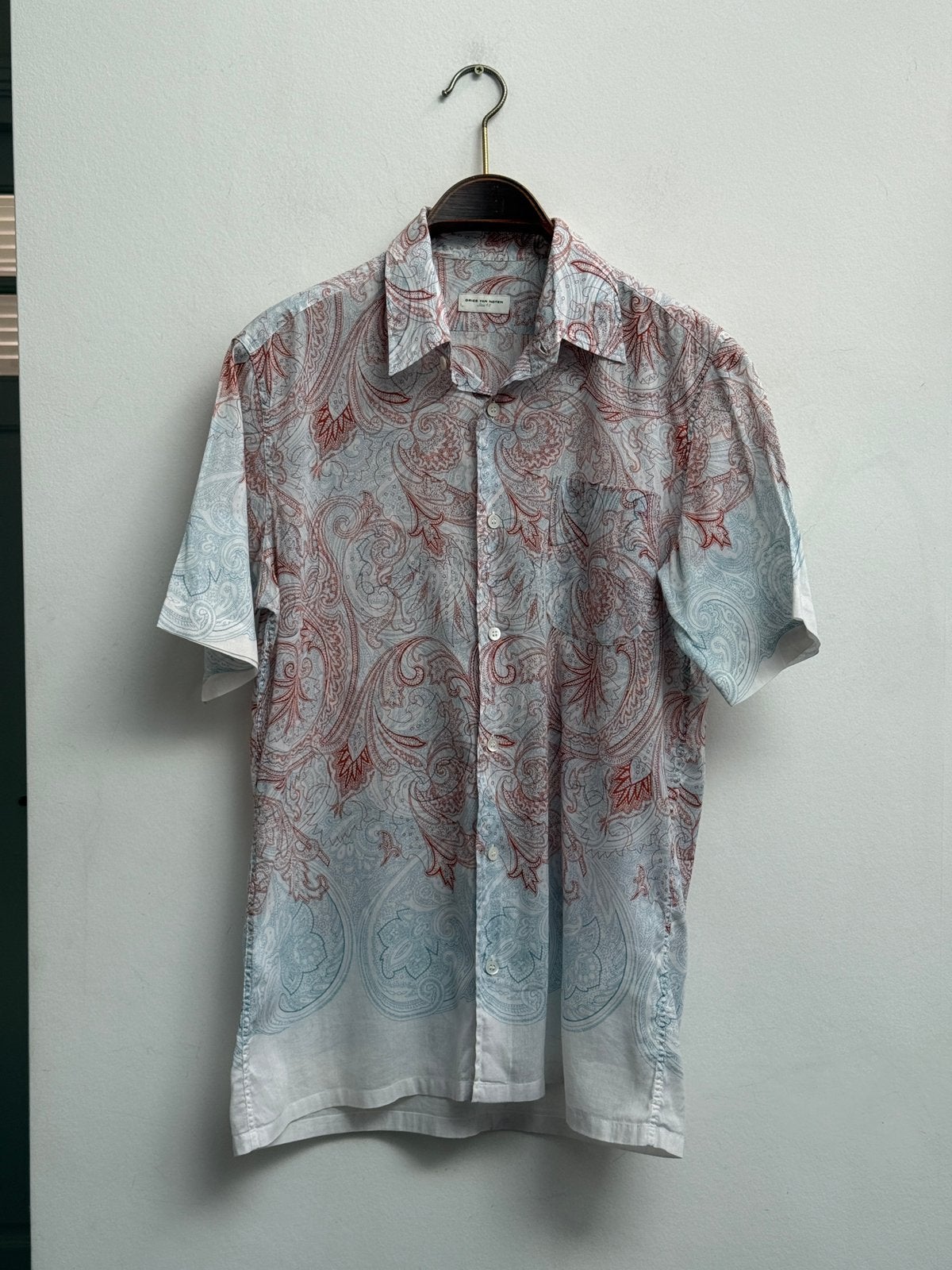 Dries Van Noten Paisley Print Overhemd Maat 48, Ophalen of Verzenden, Zo goed als nieuw, Wit, Halswijdte 39/40 (M)