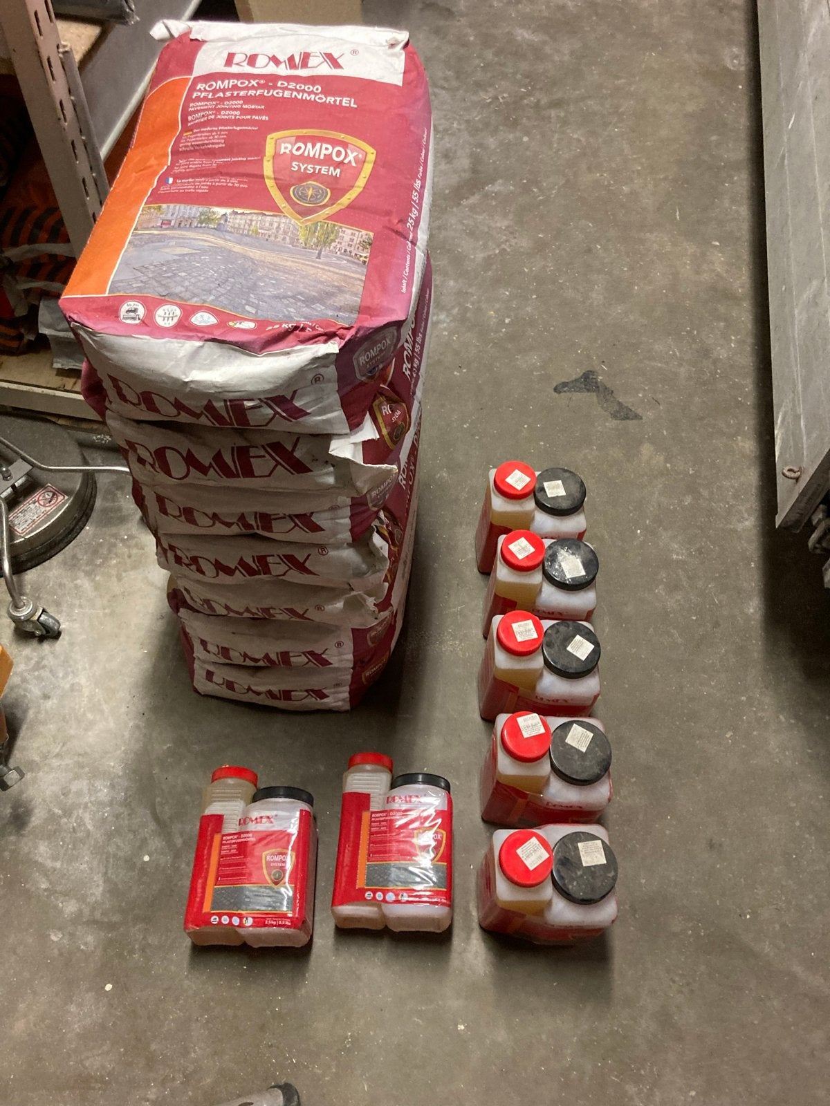 7x ROMEX ROMPOX D2000 voegmortel compleet, Ophalen, Overige typen, Nieuw, Minder dan 20 cm