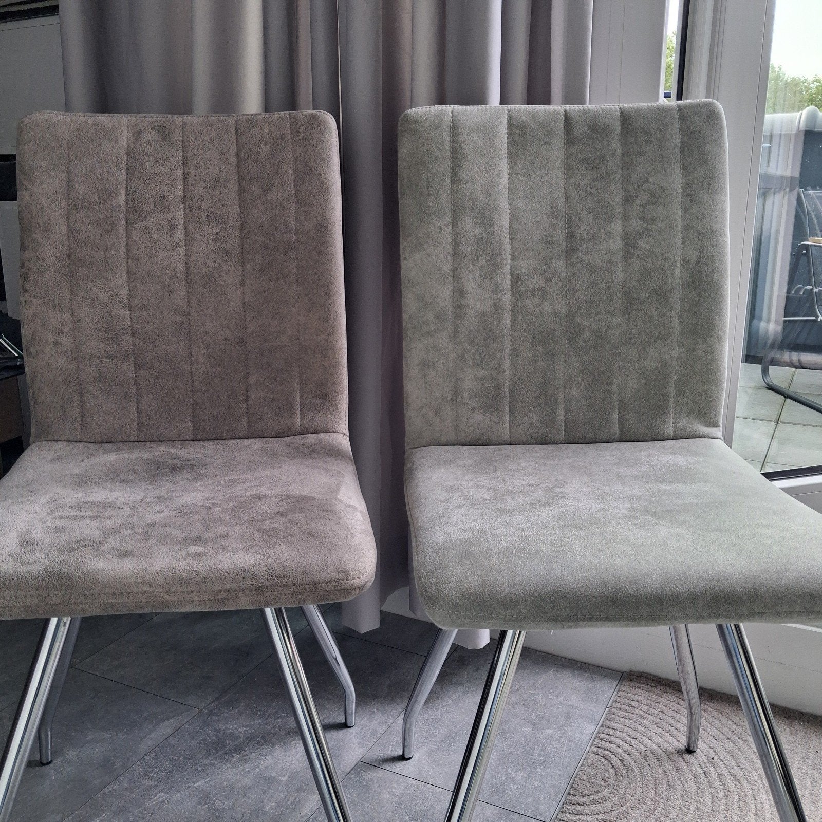 6 eetkamerstoelen, 2 kleuren, draaibare zitting, Groesbeek, Ophalen, Gebruikt, Overige kleuren, Stof