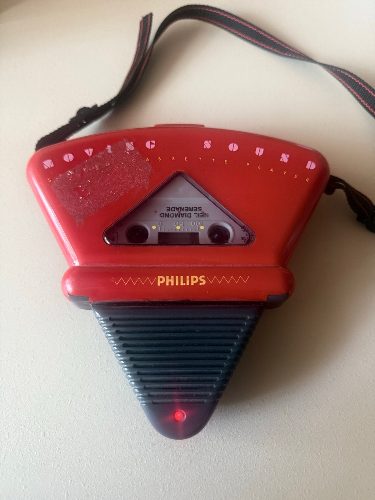 Vintage Philips D6608/00 Stereo Cassette Player - Rood, Ophalen of Verzenden, Walkman