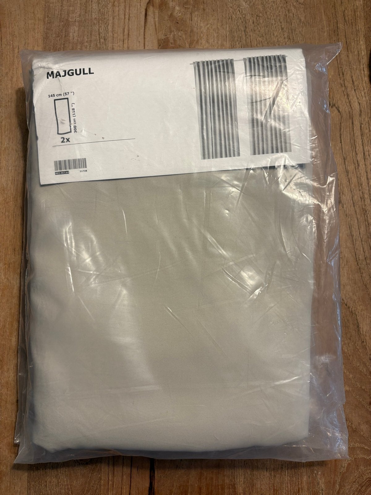 IKEA MAJGULL Verduisterende Gordijnen - Lichtgrijs (2x), Huis en Inrichting, 100 tot 150 cm, Nieuw, Grijs, Verzenden