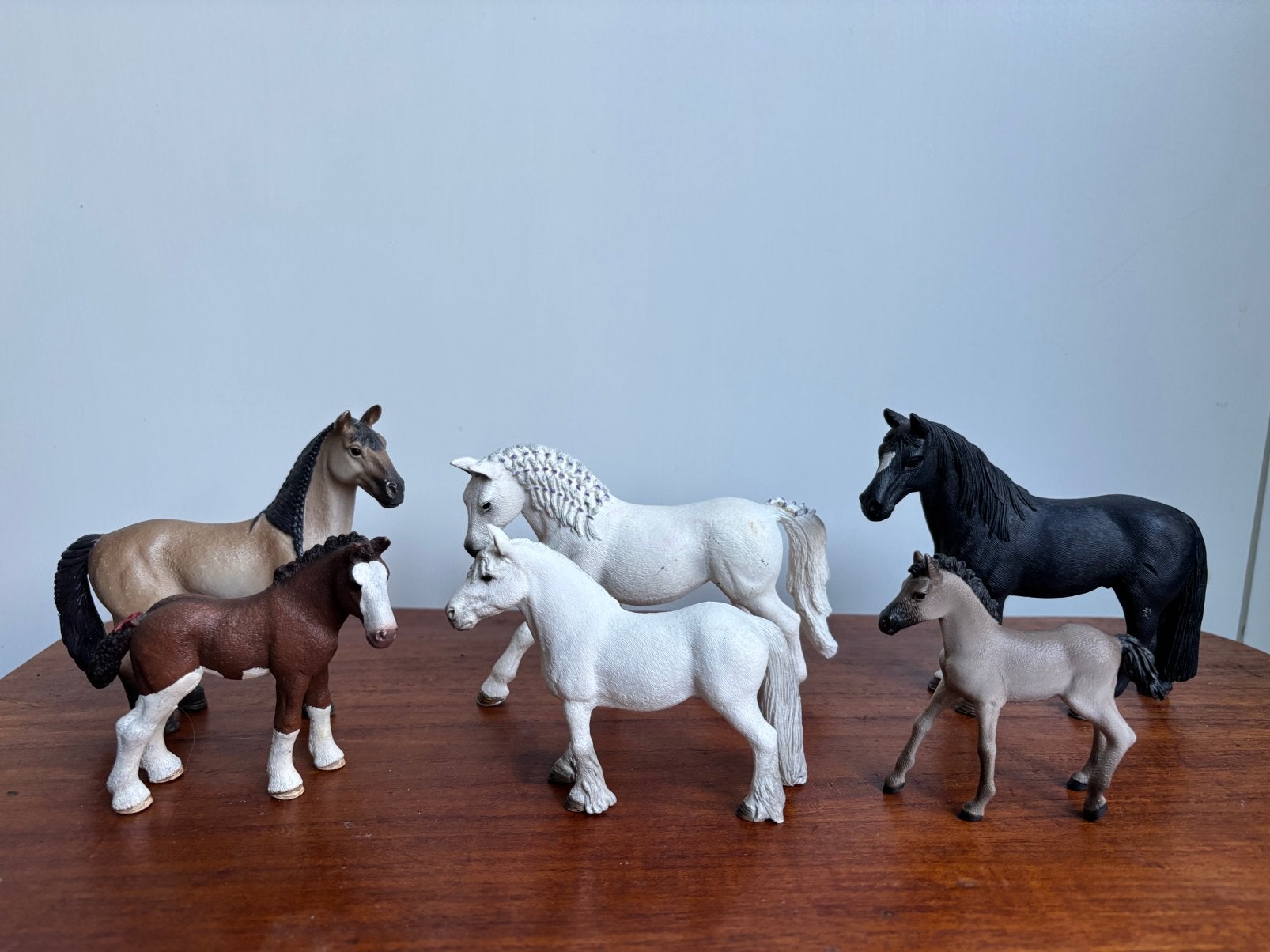 6 Schleich paarden, Ophalen of Verzenden, Gebruikt