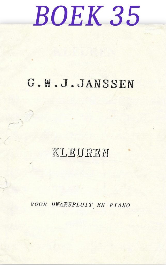 Bladmuziek Boek 35 Kleuren voor dwarsfluit en Piano, Gebruikt, Klassiek, Dwarsfluit of Piccolo, Ophalen of Verzenden