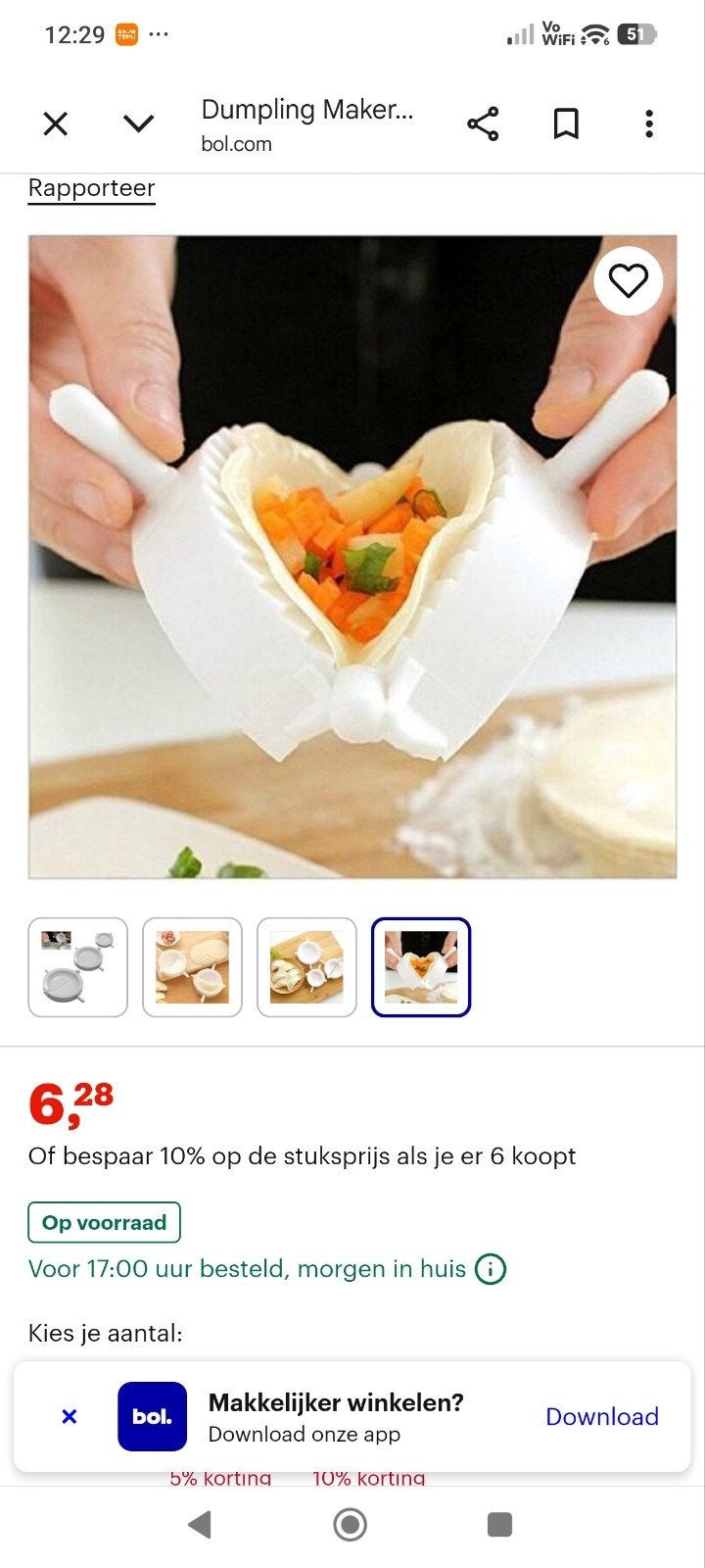 Dumplingmaker set gyoza, Ophalen