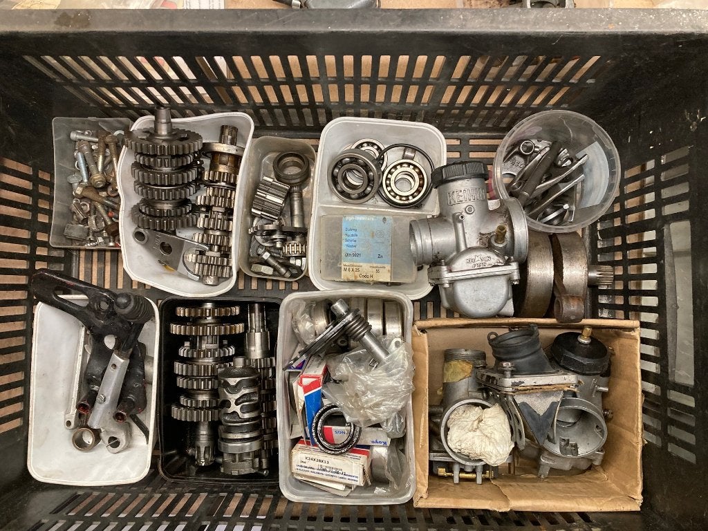 honda cr 125 ELSENORE 1980  motorblokken kappen voorvork, Ophalen, Gebruikt