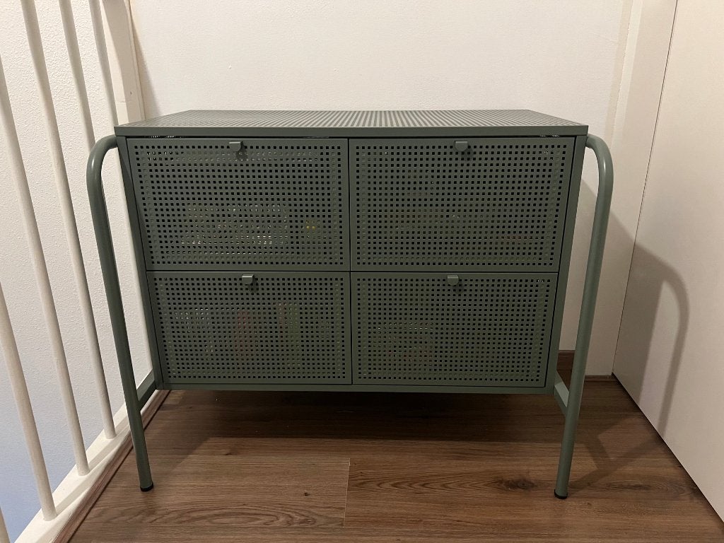 IKEA NIKKEBY ladekast – groen – 4 lades, Ophalen, 50 tot 100 cm, Zo goed als nieuw, 3 of 4 laden