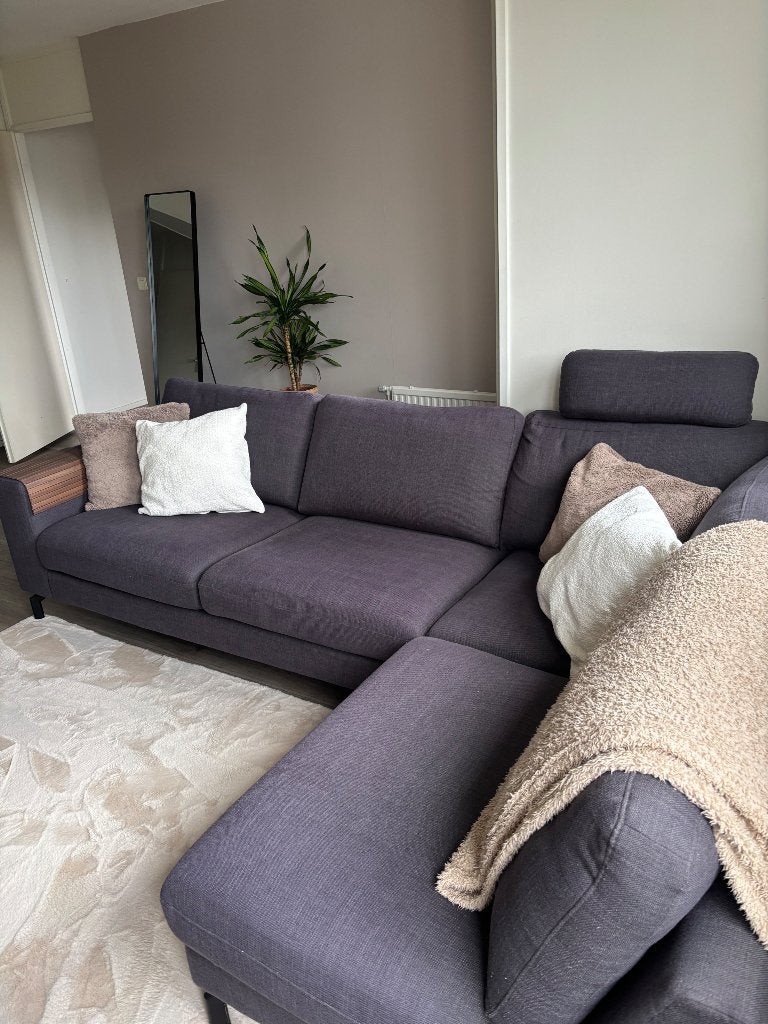 Hoekbank grijs Pronto wonen, Huis en Inrichting, Ophalen, Gebruikt, Stof, Vierpersoons of meer