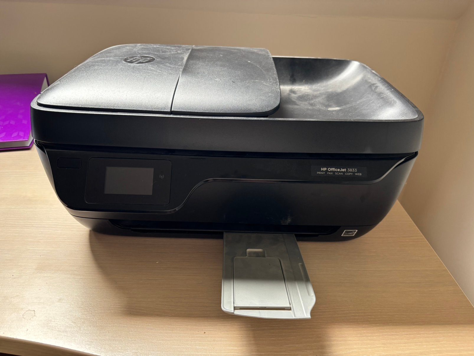 HP OfficeJet 3833 printer & scanner, Inkjetprinter, All-in-one, Zo goed als nieuw, Draadloos