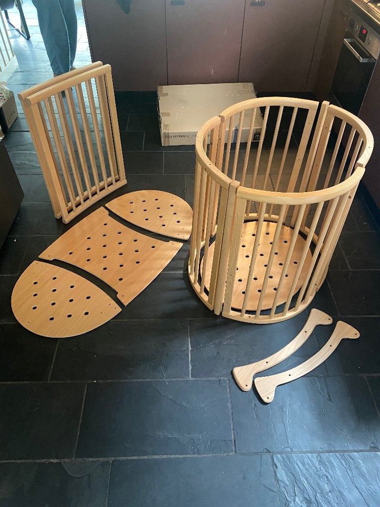 Stokke Sleepi Mini + Extension Bed naturel, Ophalen, Gebruikt, Wieg