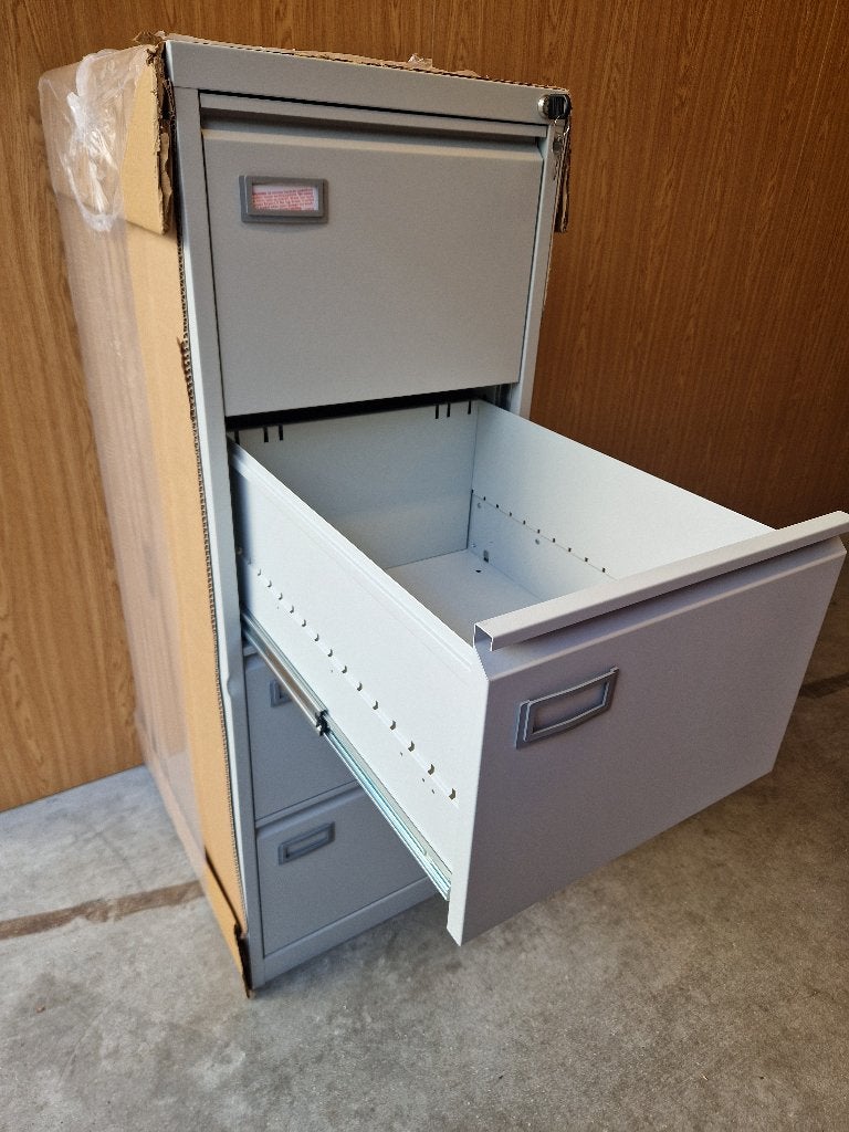 Dossierladenkast 4 laden Grijs (nieuw B-keus), Ophalen, Minder dan 50 cm, 100 tot 150 cm, Nieuw