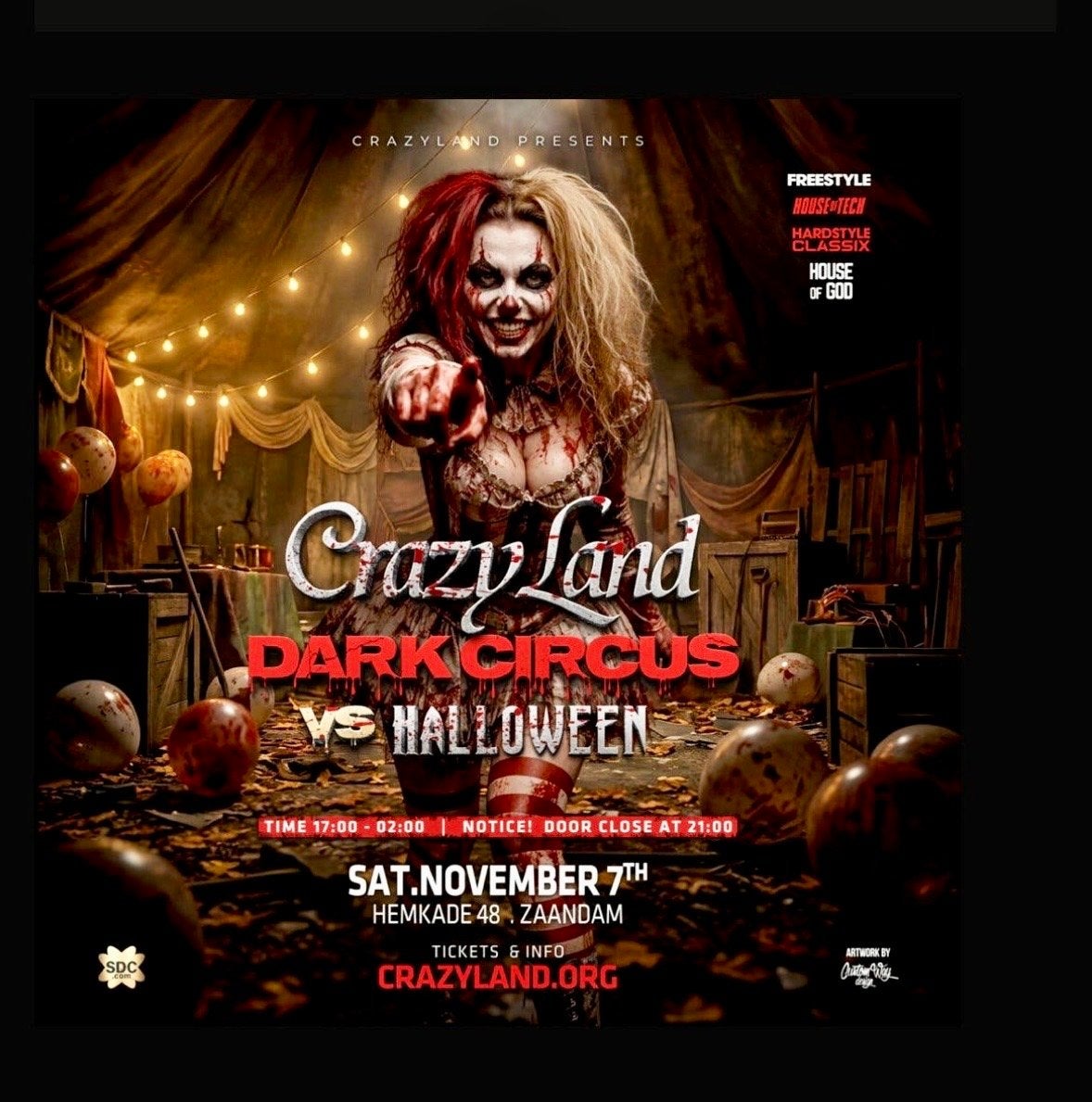 Crazyland Dark Circus vs Halloween, Tickets en Kaartjes