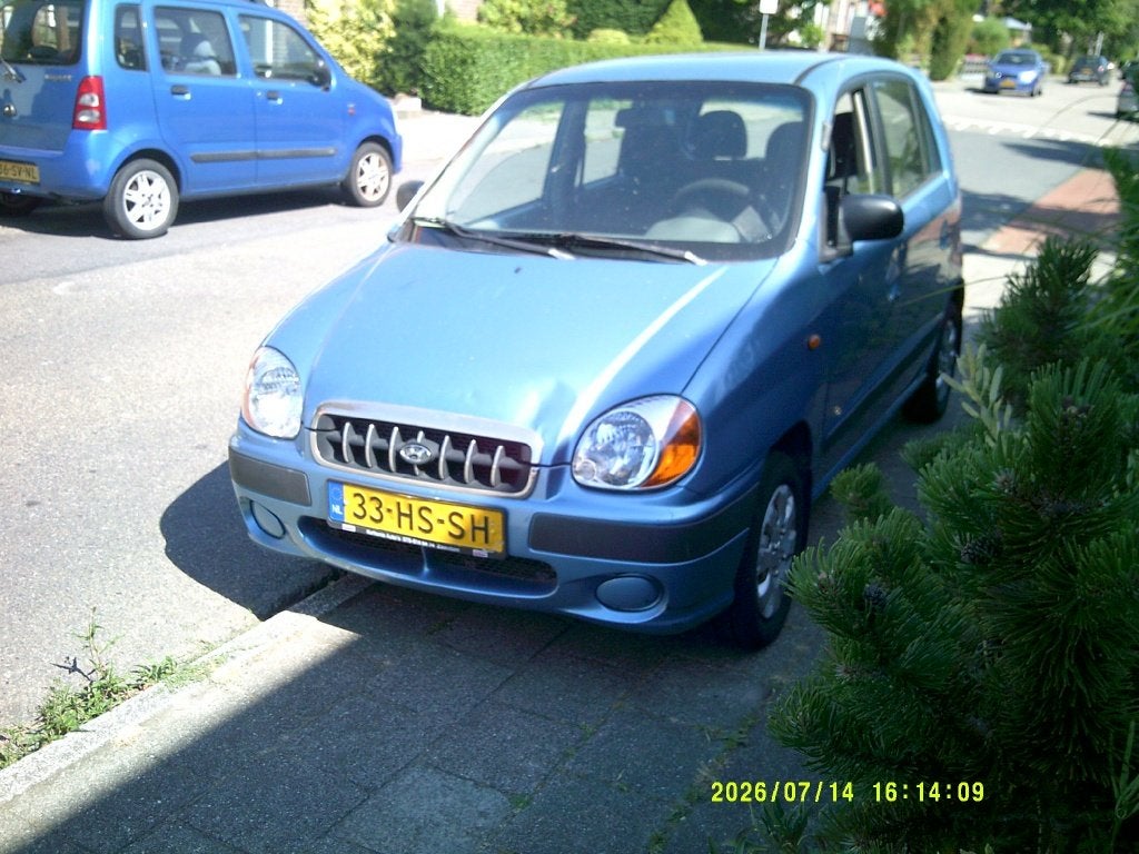 Hyundai Atos 1.0 I X Spirit AUT 2001 Blauw, Auto's, Stof, 4 cilinders, 833 kg, 400 kg