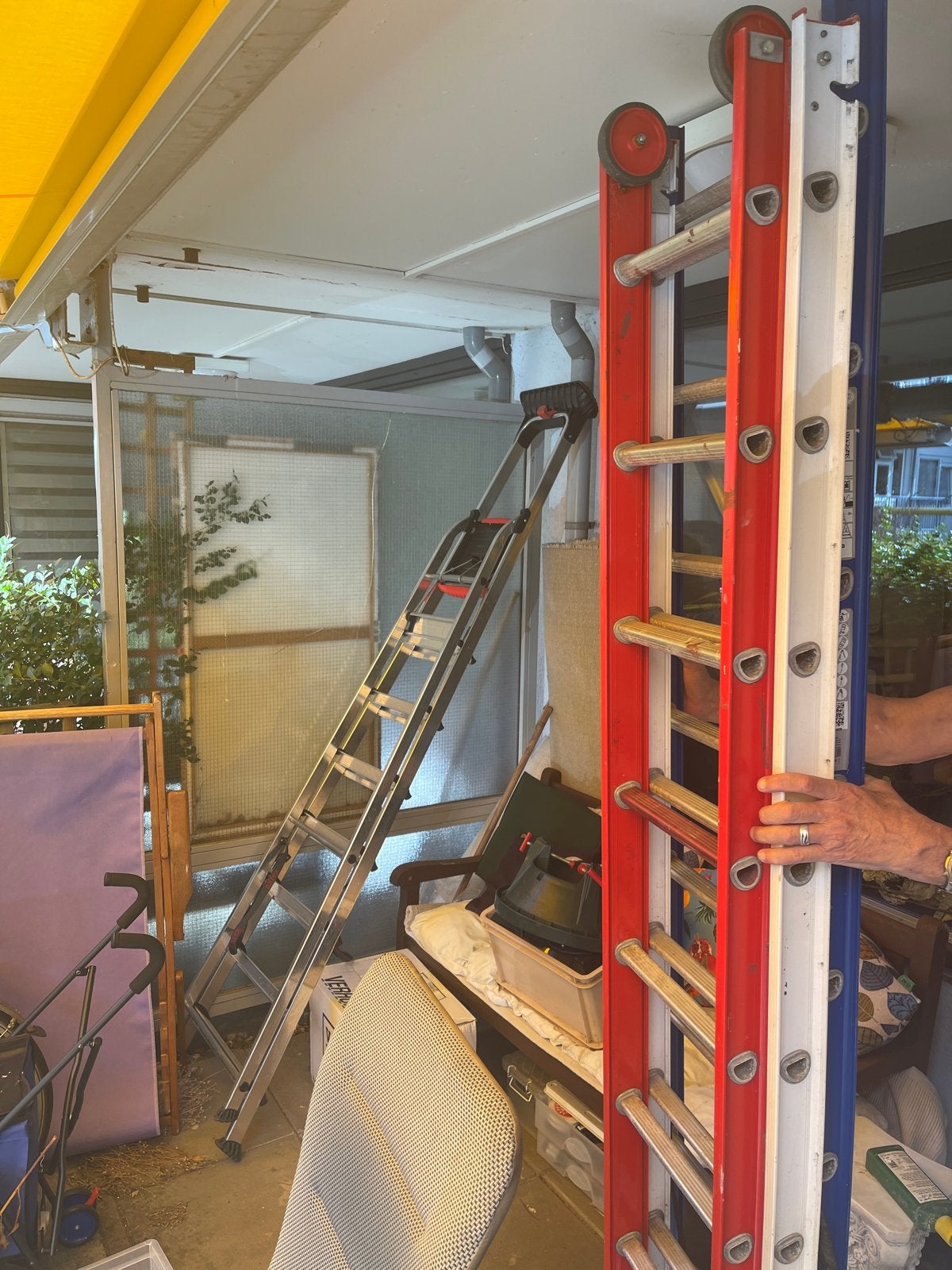 Altrex All Round AR3060 3x9 ladder - 5.9m uitschuifbaar, Ophalen, Gebruikt, Ladder, Opvouwbaar of Inschuifbaar