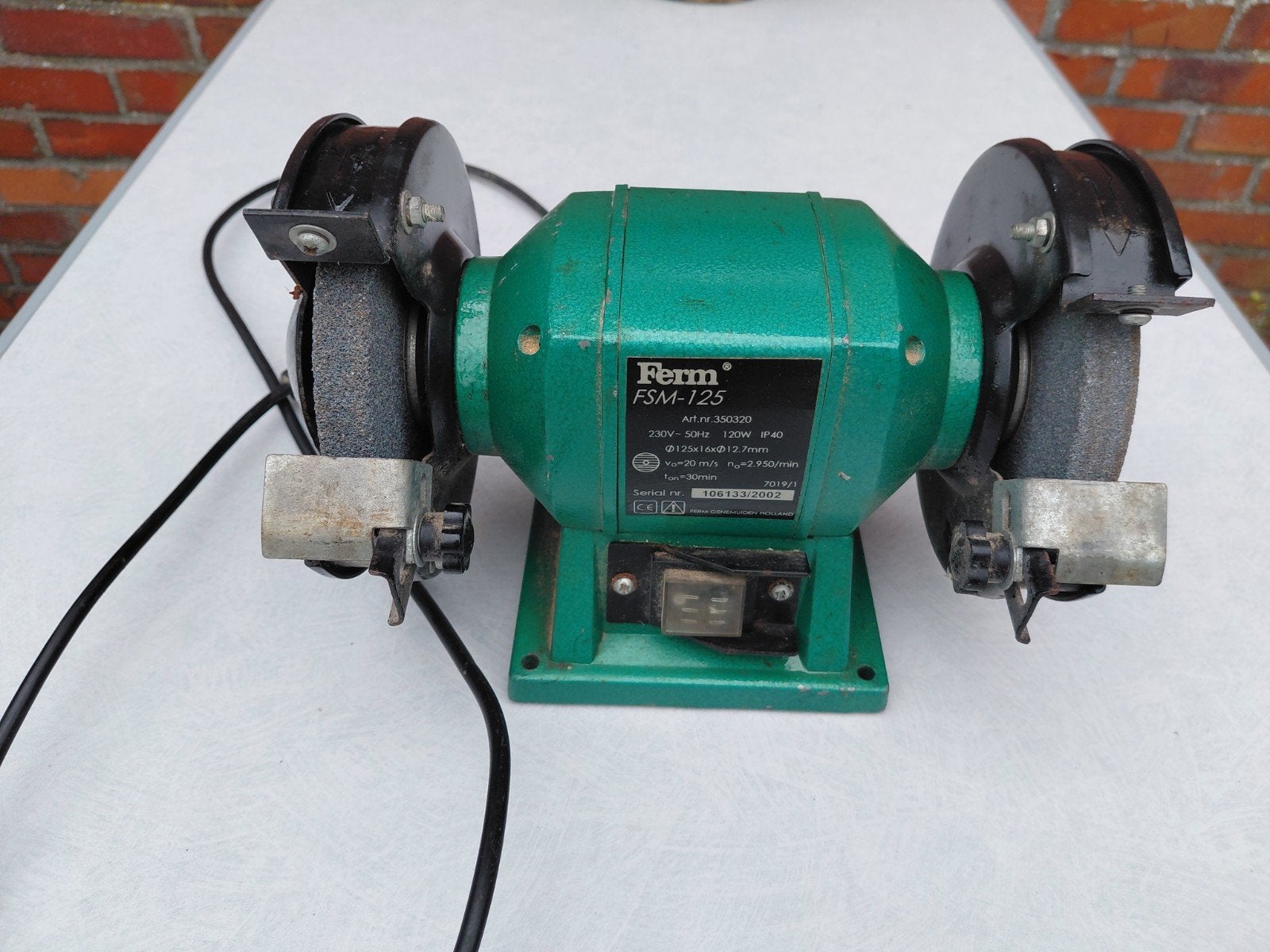 Ferm FSM-125 Werkbankslijpmachine - Gebruikt, Ophalen of Verzenden