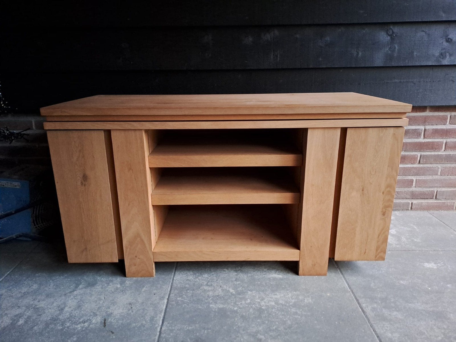 massief licht eiken tv meubel, Ophalen, Gebruikt, 100 tot 150 cm, Minder dan 100 cm