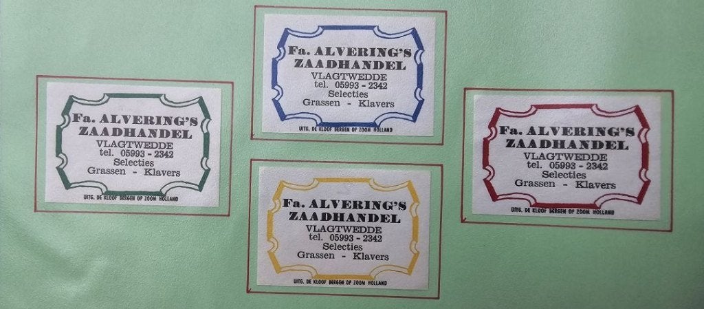 Fa. Alvering’s Zaadhandel te Vlagtwedde, Ophalen of Verzenden, Zo goed als nieuw, Luciferdoosjes of -merken
