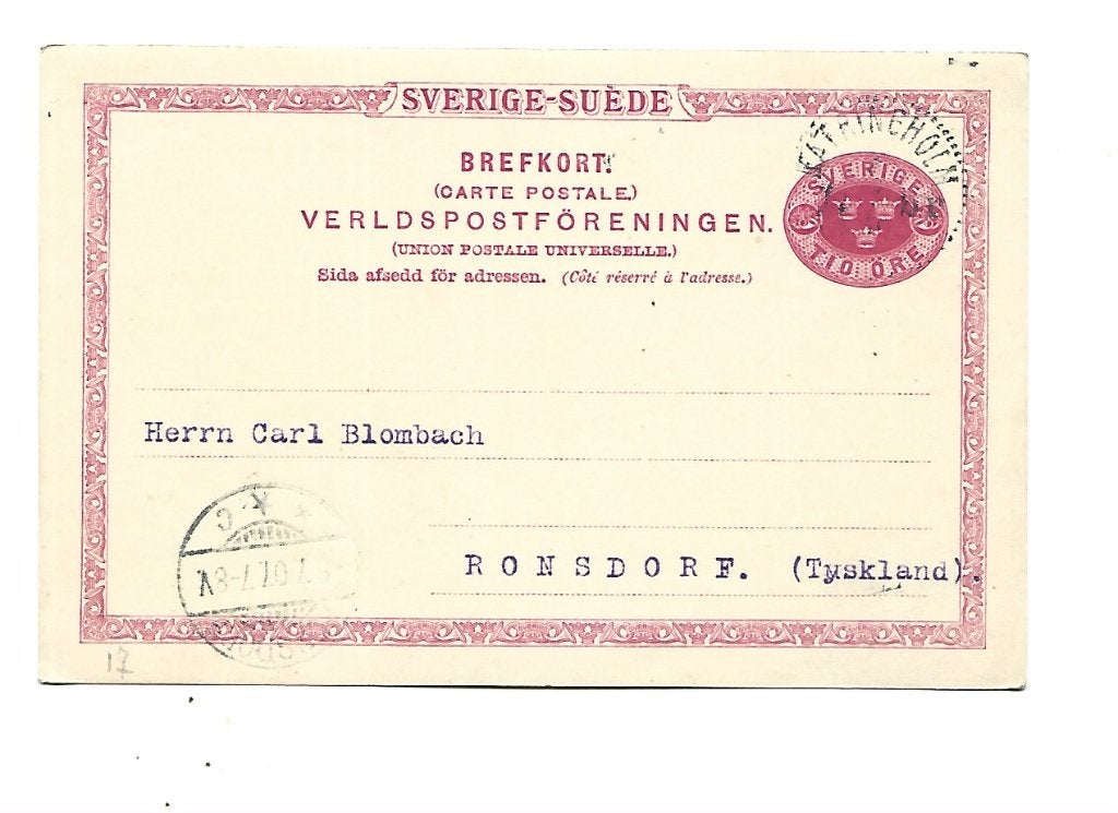 Zweden -Briefkaart, Verzenden, Briefkaart