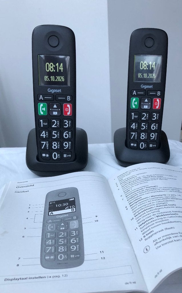 Draadloze telefoons Gigaset E290 - Senioren, Telecommunicatie, Ophalen, Zo goed als nieuw, 2 handsets