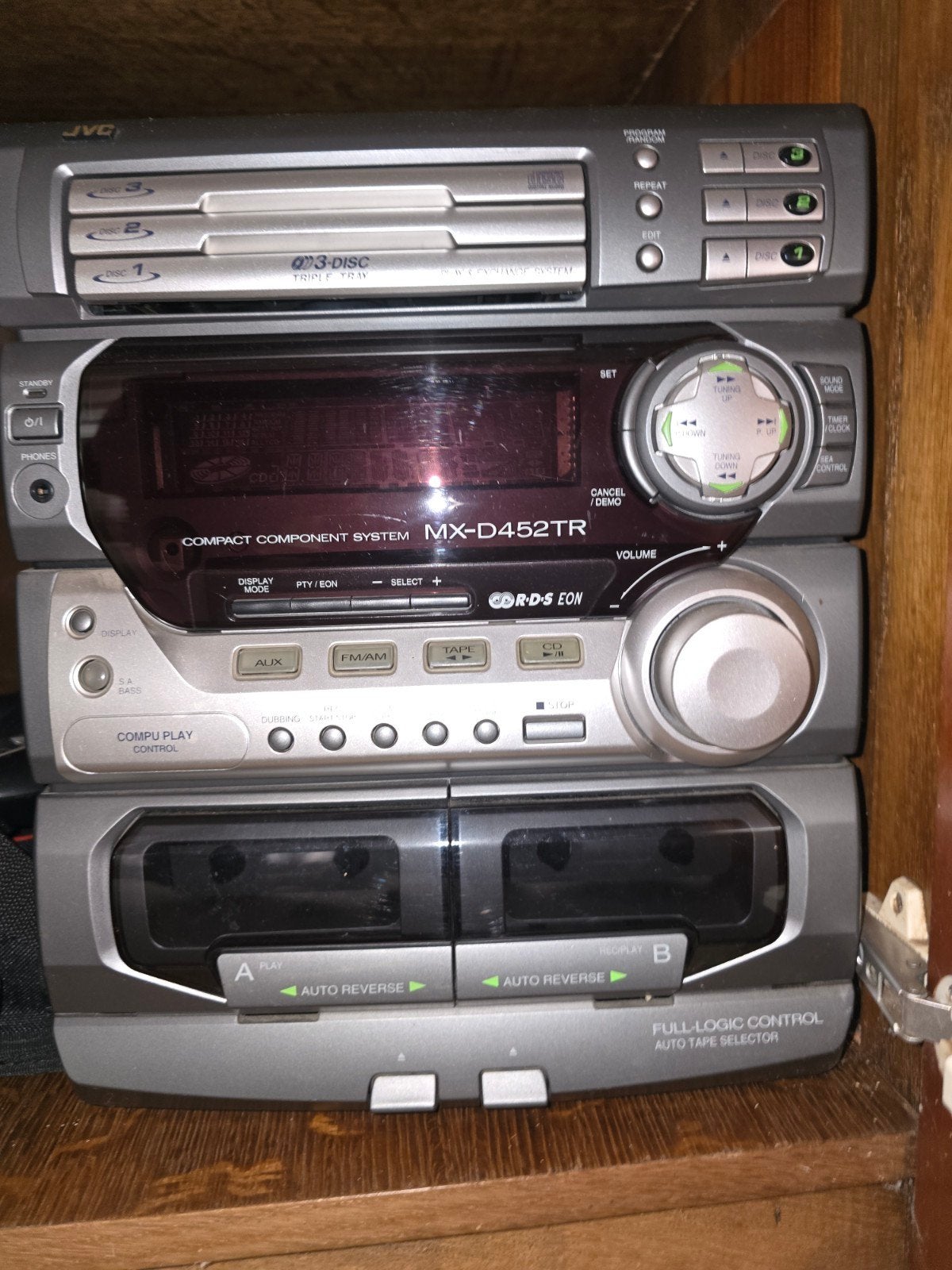 JVC MX-D452TR Compact Component Systeem met CD en Cassette, Ophalen, Gebruikt, Cassettedeck, JVC