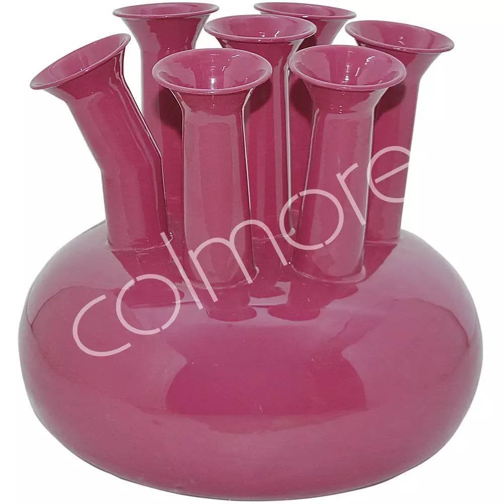 Colmore Vase 7 mouth fuchsia enamel IR 39x39x38, Ophalen of Verzenden, Nieuw