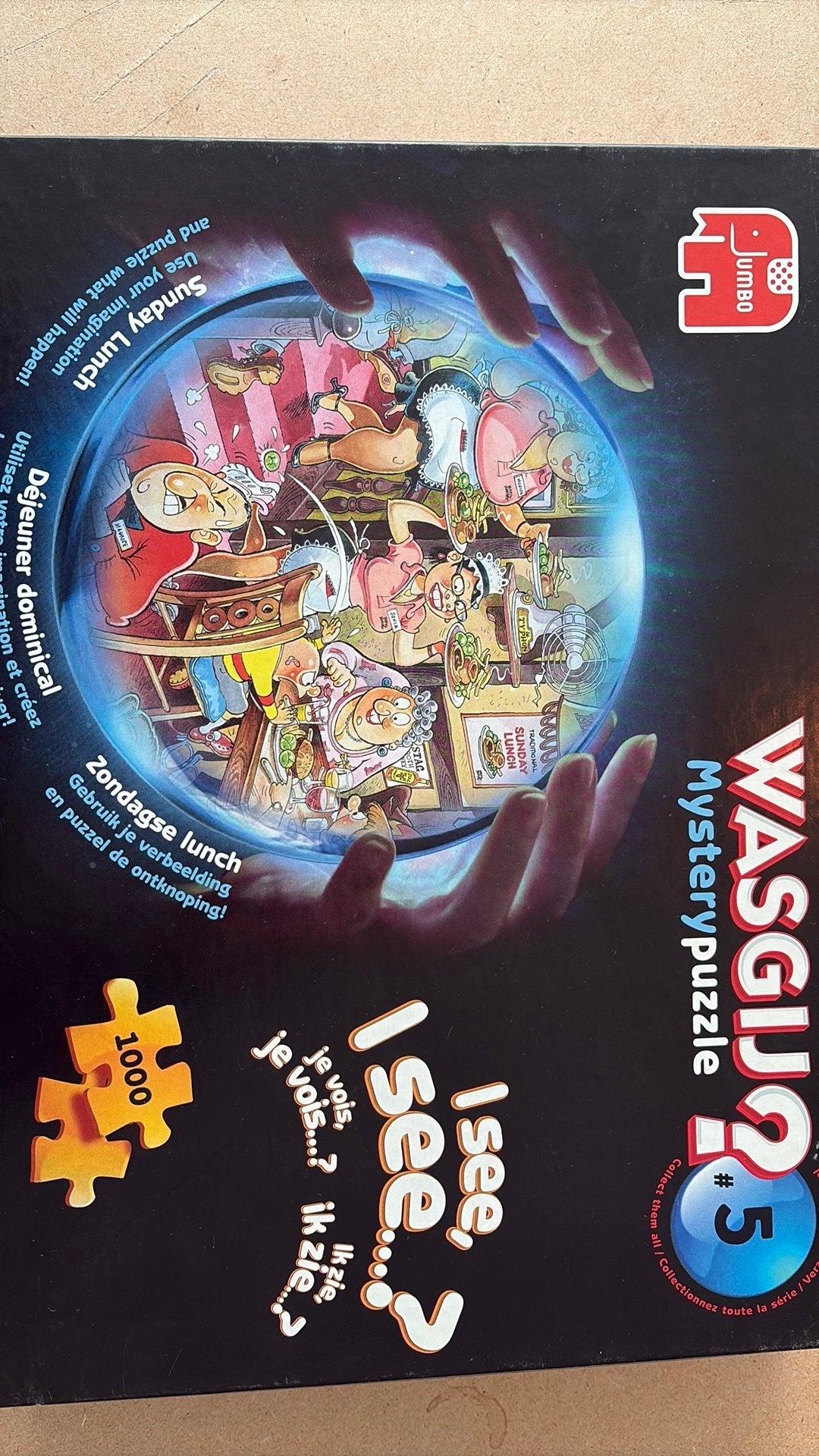 WasGij Mystery puzzel 5; Zondagse Lunch, Ophalen of Verzenden, 500 t/m 1500 stukjes, Zo goed als nieuw