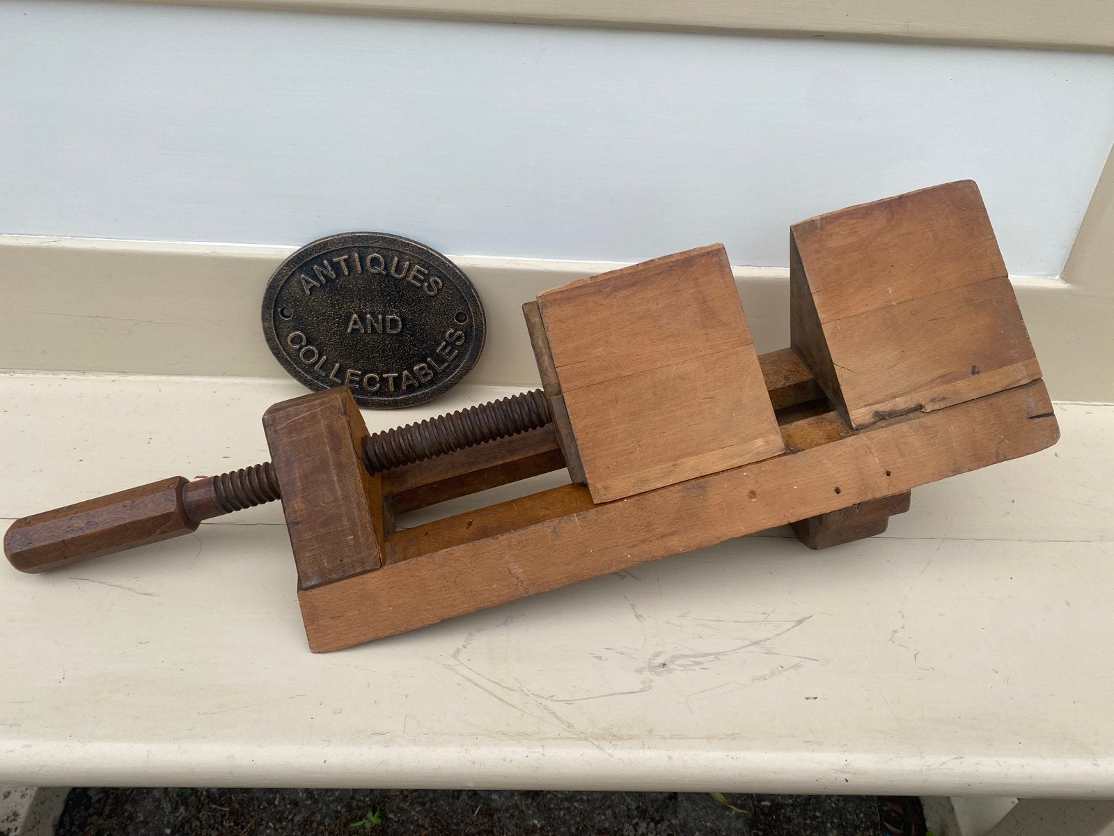 Antieke houten verstekblok- Vintage gereedschap, Antiek en Kunst, Ophalen of Verzenden
