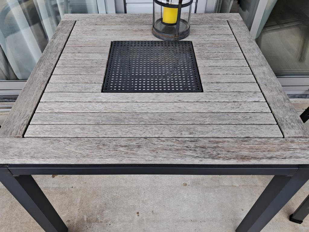 Hartman teakhouten tuintafel met 4 verstelbare stoelen, Tuin en Terras, Tuinsets en Loungesets, Ophalen, 4 zitplaatsen, Gebruikt