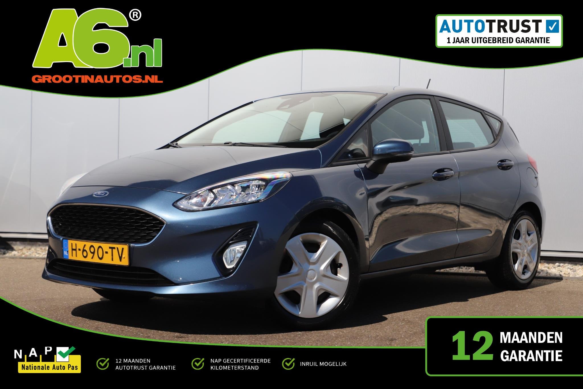 Ford Fiesta 1.0 EcoBoost Connected Navigatie Airco Cruise Co, Voorwielaandrijving, Stof, Gebruikt, Euro 6