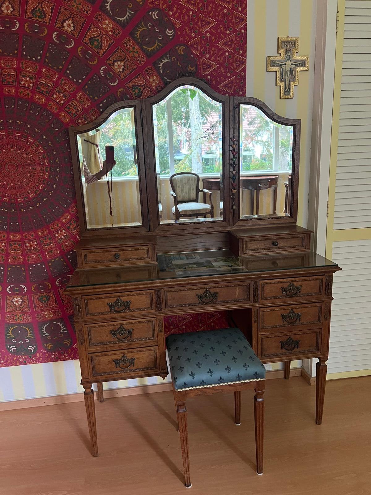 Toilet tafel antiek (kaptafel), Huis en Inrichting, Ophalen, Zo goed als nieuw, 50 tot 100 cm, Minder dan 100 cm