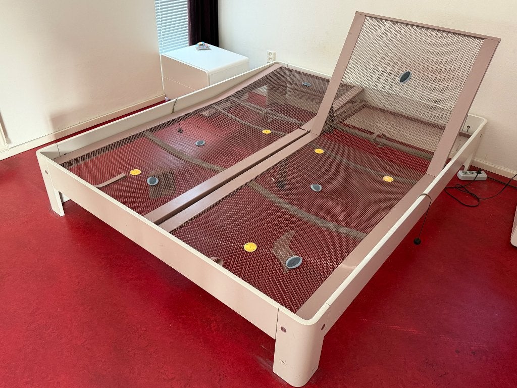 Auping Auronde tweepersoonsbed met verstelbare spiraalbodems, Ophalen, Wit, Tweepersoons, 200 cm