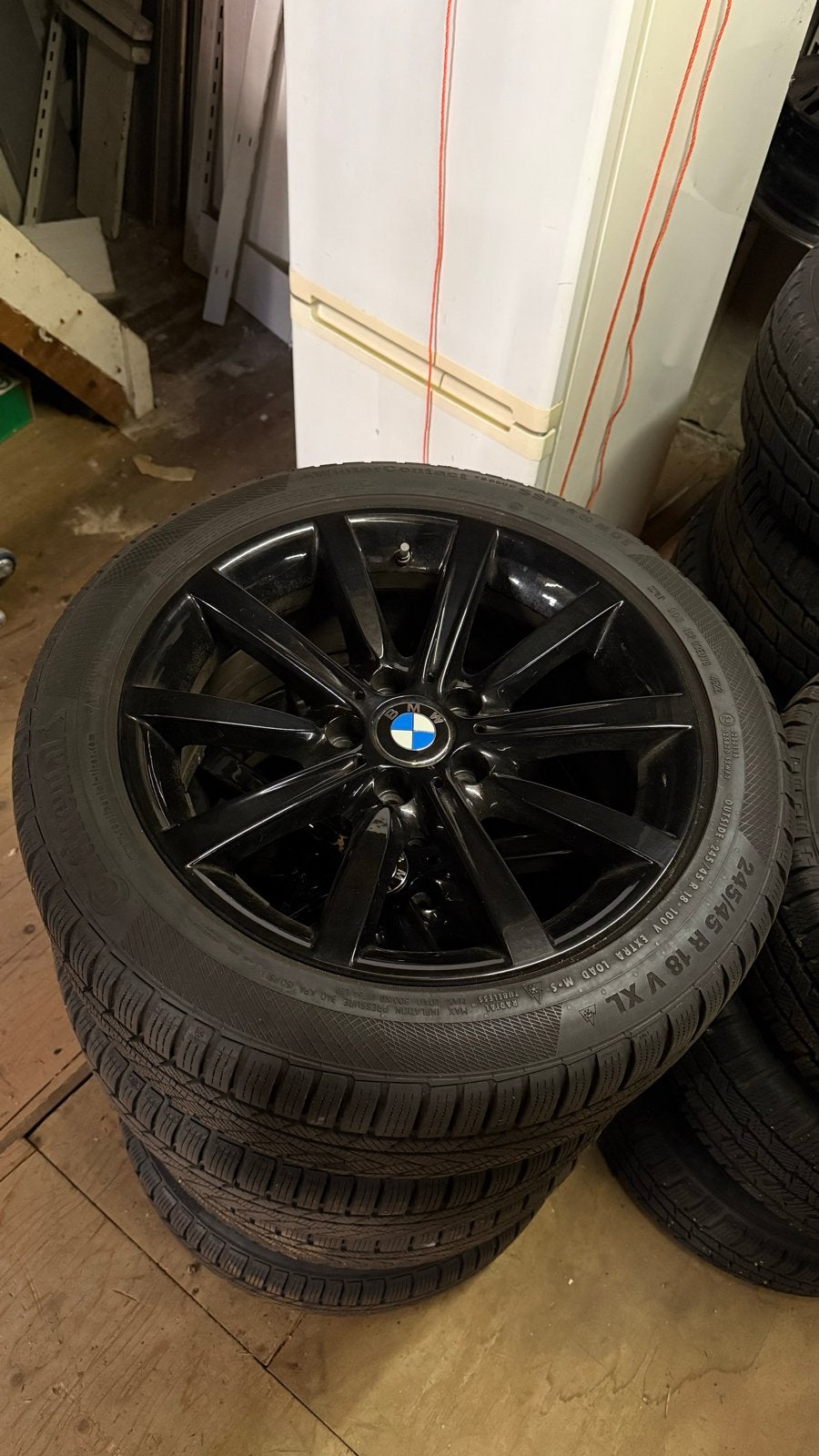 Winterbandenset BMW 5 serie F10/F11 245/45 R18 V XL, Ophalen, 18 inch, Banden en Velgen, Winterbanden