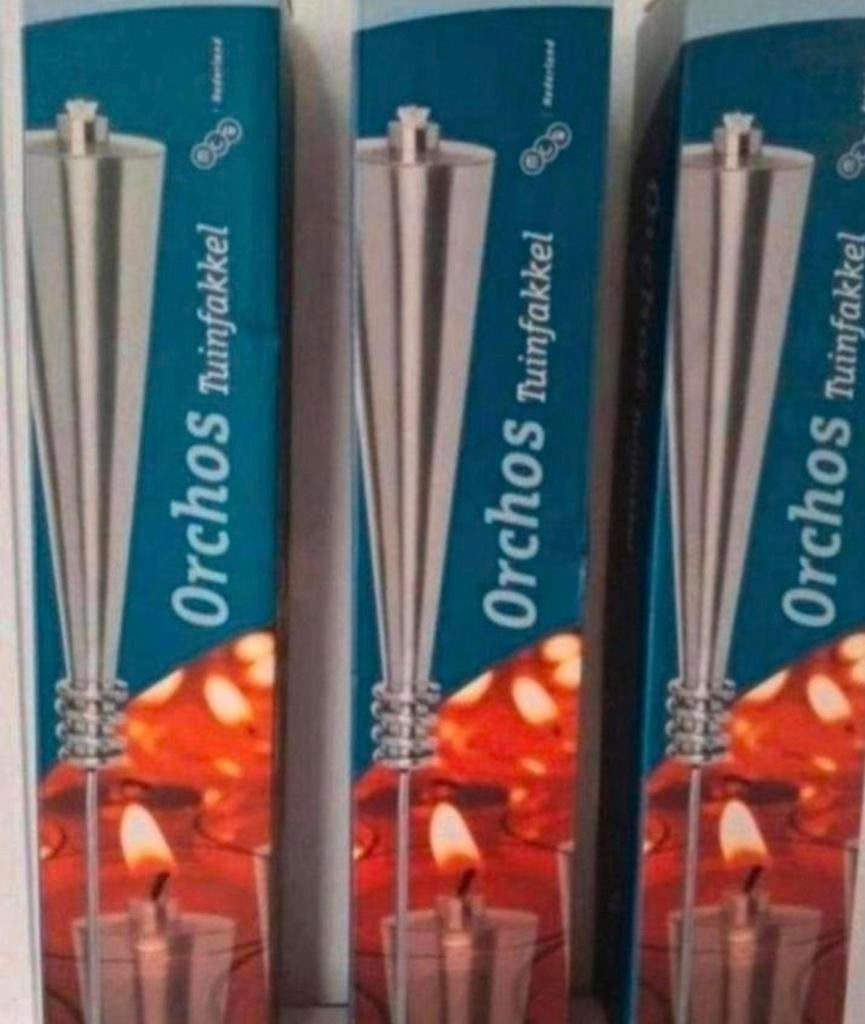 3 Orchos rvs tuinfakkels. Model Blomos., Ophalen of Verzenden, Nieuw