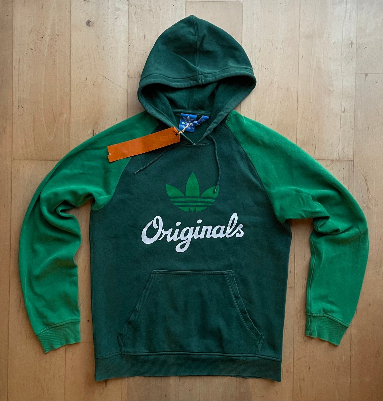 Adidas Hoodie trui + capuchon retro design Originals groen S, Ophalen of Verzenden, Maat 46 (S) of kleiner, Groen