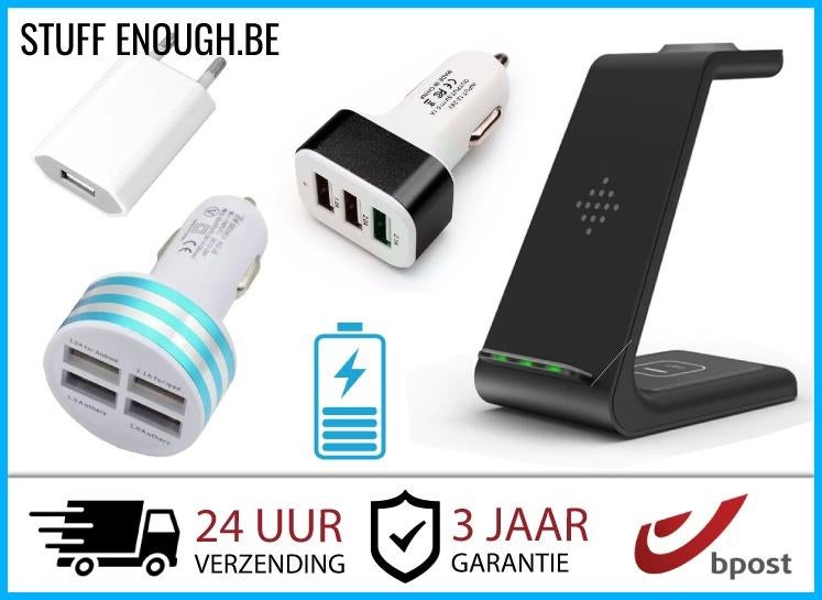 USB Stekker Auto Draadloze Oplader iPhone Samsung Huawei, Ophalen of Verzenden, Nieuw, Overige merken