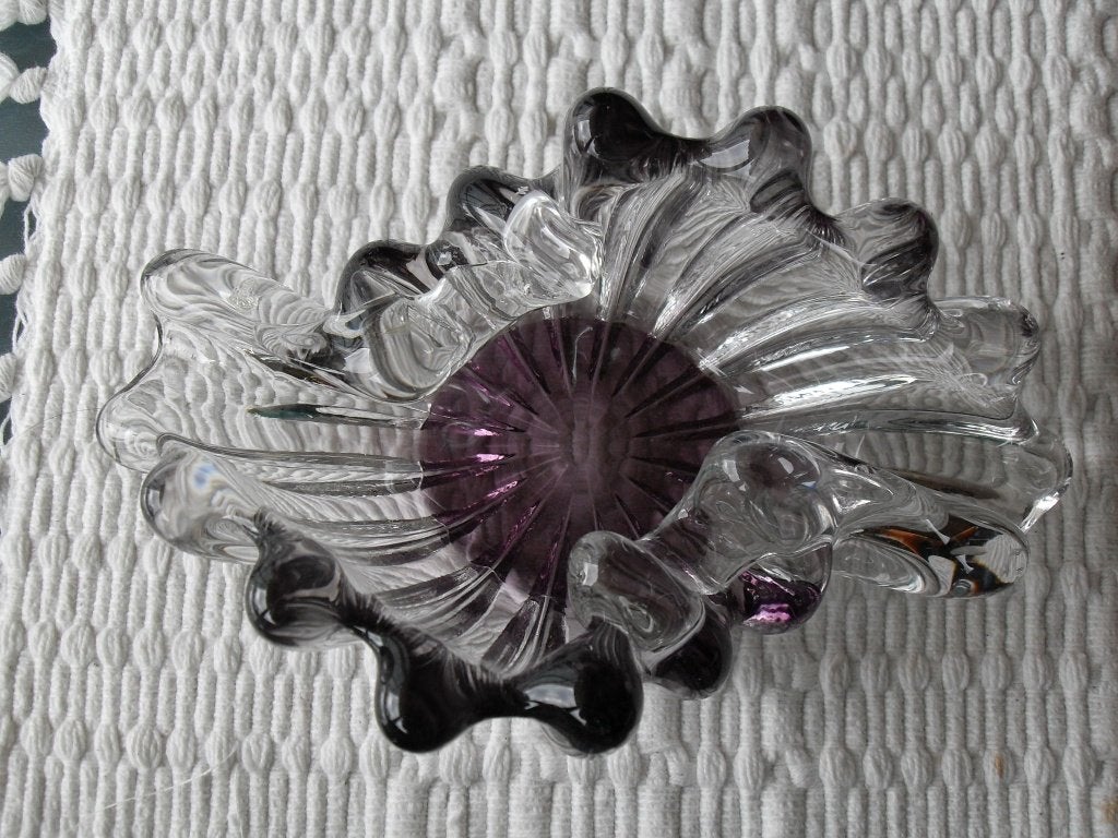 Helder/paars glas-Schaaltje, Ophalen of Verzenden