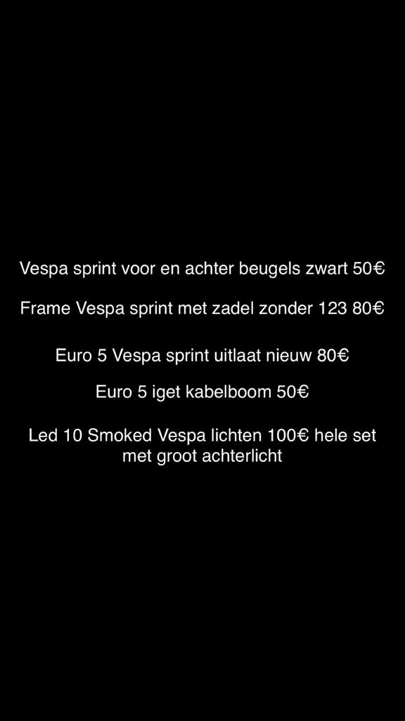 Diverse onderdelen Vespa Sprint: beugels, frame, uitlaat, li, Ophalen of Verzenden, Gebruikt, Overige typen, Vespa